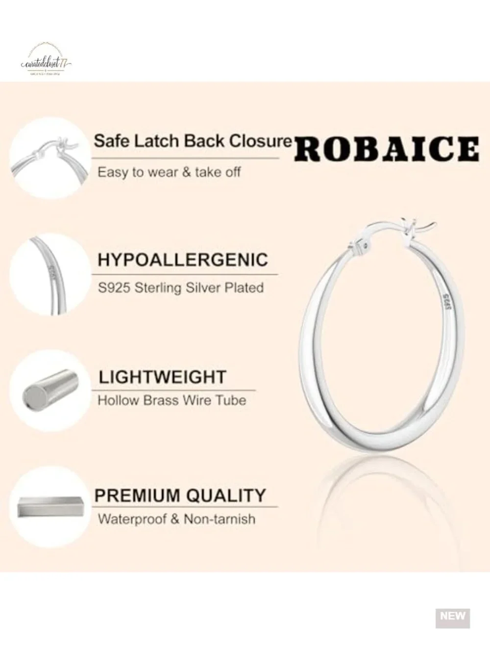 30mm Lightweight Hypoallergenic Sterling Silver Hoop Earrings